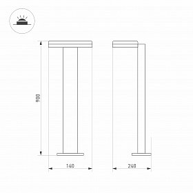 Светильник LGD-TENT-BOLL-H900-9W Warm3000 (GR, 110 deg, 230V) (Arlight, IP65 Металл, 3 года)