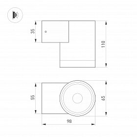 Светильник LGD-RAY-WALL-R65-12W Warm3000 (GR, 6 deg, 230V) (Arlight, IP65 Металл, 3 года)