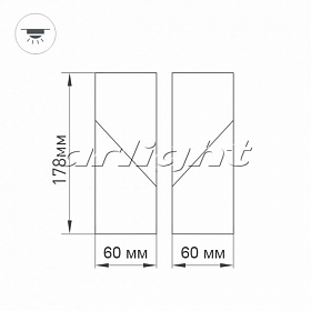 Светильник SP-TWIST-SURFACE-S60x60-12W Warm3000 (BK, 30 deg) (ARL, IP40 Пластик, 3 года)