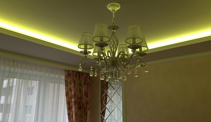 Подсветка гостиной многоцветной светодиодной лентой Arlight