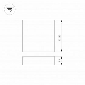 Светильник SP-QUADRO-S220x220-27W Warm3000 (BK, 120 deg, 230V) (Arlight, IP40 Металл, 3 года)