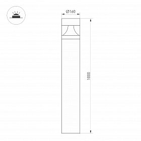 Светильник LGD-LANDMARK-BOLL-H1000-20W Warm3500-MIX (GR, 300 deg, 230V) (Arlight, IP65 Металл, 5 лет)