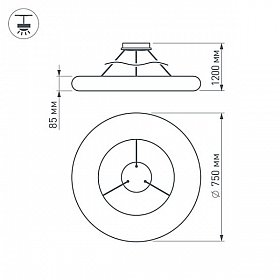 Светильник ALT-TOR-BB750PW-80W Day White (Arlight, IP20 Пластик, 3 года)