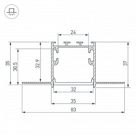 Профиль SL-LINIA32-FANTOM-2000 ANOD (Arlight, Алюминий)