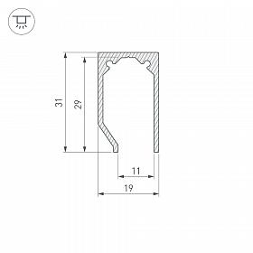 Профиль ALM-GLASS-10-2000 ANOD (Arlight, Алюминий)