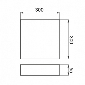 Светильник SP-QUADRO-S300x300-36W Warm3000 (BK, 120 deg, 230V)