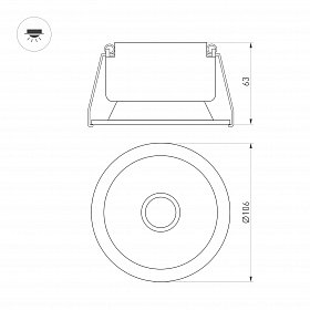 Светильник MS-HARBOR-R106-15W Day4000 (WH, 24 deg, 230V) (Arlight, IP20 Металл, 5 лет)