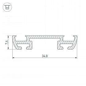 Профиль-держатель PHS-A-BASE-H7.4-2000 ANOD (Arlight, Алюминий)