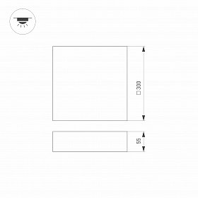 Светильник SP-QUADRO-S300x300-36W Warm3000 (WH, 120 deg, 230V) (Arlight, IP40 Металл, 3 года)