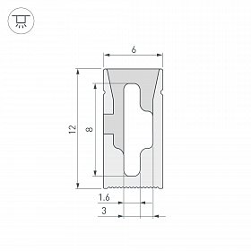 Силиконовый профиль WPH-FLEX-0612-SIDE-S8-20m WHITE (Arlight, Силикон)