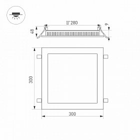 Светильник DL-300x300M-25W Day White (Arlight, IP40 Металл, 3 года)