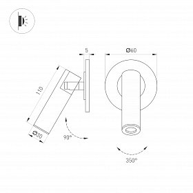 Светильник SP-READER-NB-R60-3W Warm2700 (NI, 20 deg, 230V) (Arlight, IP20 Металл, 3 года)