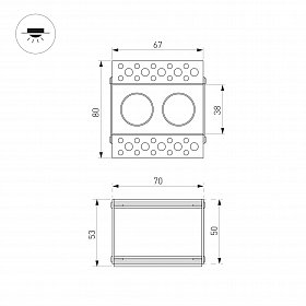 Светильник MS-ORIENT-BUILT-TRIMLESS-TC-S38x67-5W Day4000 (WH-BK, 30 deg, 230V) (Arlight, IP20 Металл, 5 лет)