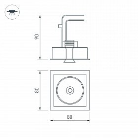 Светильник CL-SNODO-LUM-S80x80-9W Warm3000 (BK, 45 deg) (Arlight, IP20 Металл, 3 года)