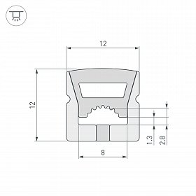 Силиконовый профиль WPH-FLEX-1212-TOP-S8-20m WHITE (Arlight, Силикон)