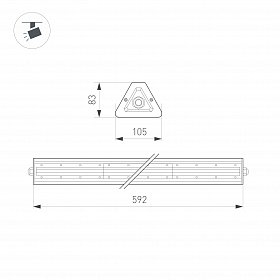 Светильник SP-LAGERN-L630-100W Day5000 (WH, 50х90 deg, 230V) (Arlight, IP65 Металл, 5 лет)