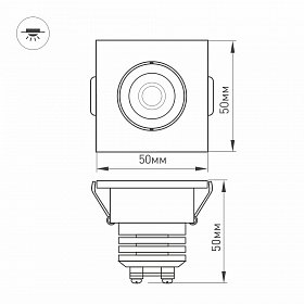 Светодиодный светильник LTM-S50x50WH 5W White 25deg (Arlight, IP40 Металл, 3 года)