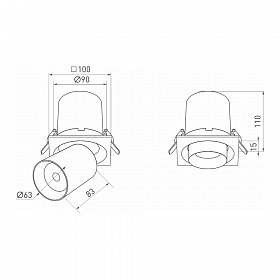 Светильник LGD-PULL-S100x100-10W Warm3000 (WH, 20 deg) (Arlight, IP20 Металл, 3 года)