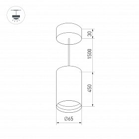 Корпус SP-POLO-HANG-LONG450-R65 (WH, 1-3, 200mA) (Arlight, IP20 Металл, 5 лет)