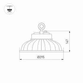 Светильник SP-DRAGON-PREMIUM-R295-80W Day5000 (GR, 60 deg, 230V) (Arlight, IP65 Металл, 5 лет)