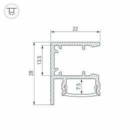 Профиль WALL-2228-2000 ANOD (Arlight, Алюминий)