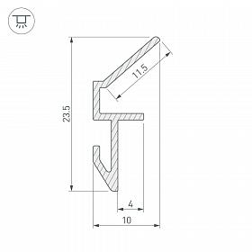 Монтажный профиль ALM-GLASS-6 ANOD (Arlight, Алюминий)