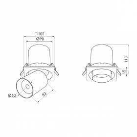 Светильник LGD-PULL-S100x100-10W Day4000 (WH, 20 deg) (Arlight, IP20 Металл, 3 года)