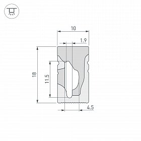 Силиконовый профиль WPH-FLEX-1018-SIDE-S10-20m WHITE (Arlight, Силикон)