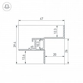 Профиль СEIL-S12-SHADOW-20-SIDE-3000 WHITE (Arlight, Алюминий)