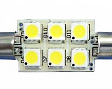 Автолампа F42mm 6-LED5050-12V Warm White (ANR, -)