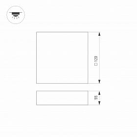 Светильник SP-QUADRO-S120x120-12W Warm3000 (BK, 120 deg, 230V) (Arlight, IP40 Металл, 3 года)