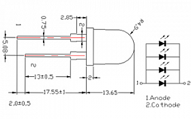 Светодиод ARL-10080UBC4-20 (Arlight, 10мм (круглый))