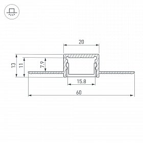 Профиль SL-LINIA20-FANTOM-2000 ANOD (Arlight, Алюминий)