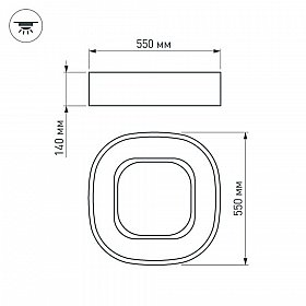 Светильник SP-TOR-QUADRAT-S550x550-53W Day4000 (WH, 120 deg) (Arlight, IP20 Металл, 3 года)