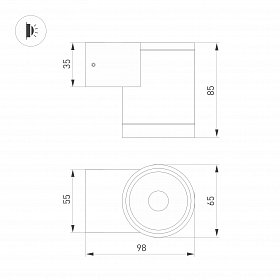 Светильник LGD-RAY-WALL-R65-9W Day4000 (GR, 23 deg, 230V) (Arlight, IP65 Металл, 3 года)