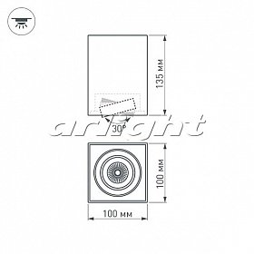 Светильник SP-CUBUS-S100x100BK-11W White 40deg (Arlight, IP20 Металл, 3 года)