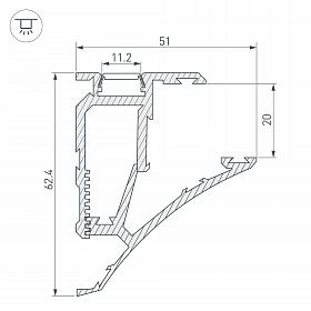 Профиль SHELF-620-2000-SET ANOD (Arlight, Алюминий)