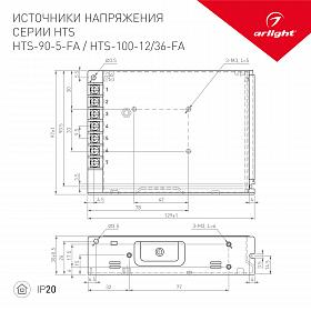 Блок питания HTS-90-5-FA (5V, 18A, 90W) (Arlight, IP20 Сетка, 3 года)