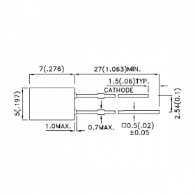 Светодиод ARL-2507LGD-10mcd (Arlight, 2x5мм (прямоугольный))