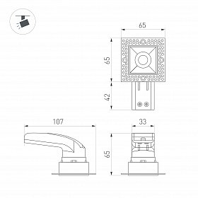 Светильник MS-RIALTO-TRIMLESS-S40x40-9W Day4000 (WH, 36deg, 230V) (Arlight, IP20 Металл, 5 лет)