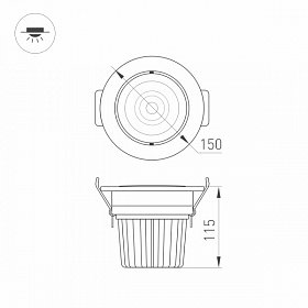 Светодиодный светильник LTD-140WH 25W Warm White 60deg (Arlight, IP40 Металл, 3 года)