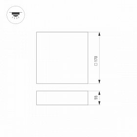 Светильник SP-QUADRO-S170x170-18W Day4000 (BK, 120 deg, 230V) (Arlight, IP40 Металл, 3 года)