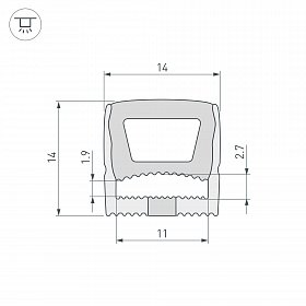 Силиконовый профиль WPH-FLEX-1414-TOP-S11-20m WHITE (Arlight, Силикон)