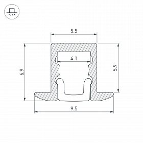 Профиль ARH-MICRO-F-W4-2000 ANOD (Arlight, Алюминий)