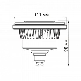 Лампа AR111-FORT-GU10-12W-DIM Day4000 (Reflector, 24 deg, 230V) (Arlight, Металл)