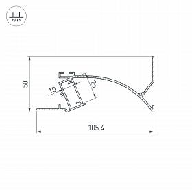 Профиль с экраном ALM-ARC-SIDE-2000 ANOD+FROST (Arlight, Алюминий)