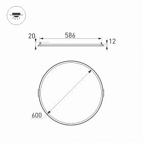 Светильник DL-600S-48W White (Arlight, IP40 Металл, 3 года)