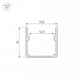 Профиль WPH-FLEX-1616-1000 ANOD (Arlight, Алюминий)