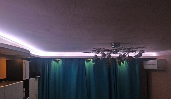 Светодиодная лента Arlight на потолке для подсветки в спальной