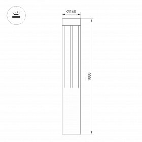 Светильник LGD-CASTELLO-BOLL-H1000-20W Warm3500-MIX (GR, 80 deg, 230V) (Arlight, IP65 Металл, 5 лет)